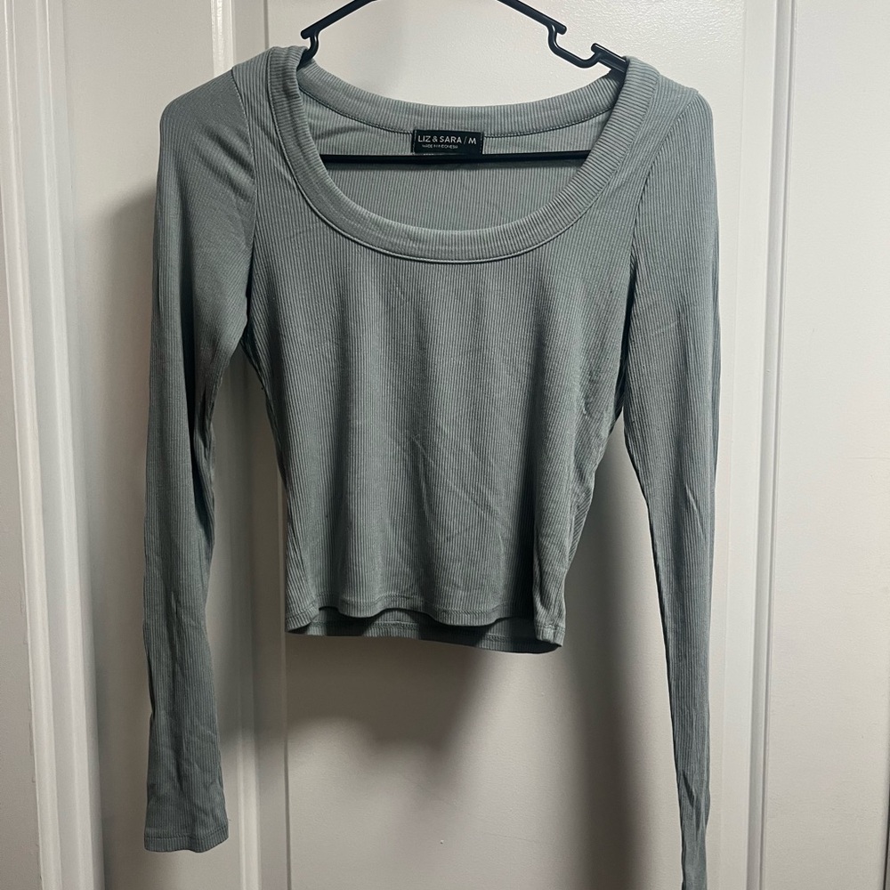 Women's Gray Ribbed Top